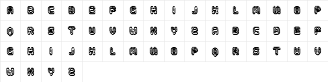 Tuyaux Dark Regular  glyph index
