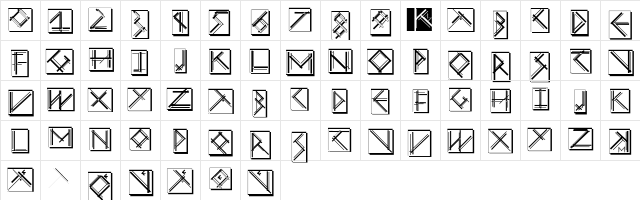 MouseStrokesInverseShadow Regular  glyph index
