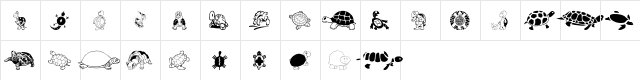 KeyasTurtles Regular  glyph index
