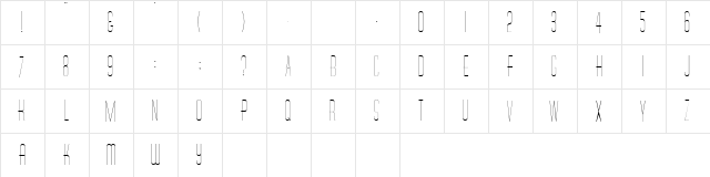 Diner Regular  glyph index