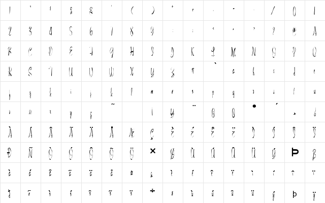 FZ WARPED 28 Normal  glyph index