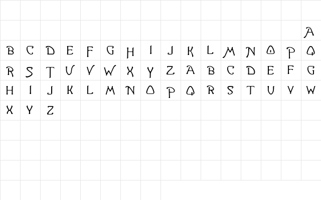 Ganelon Demo Regular  glyph index