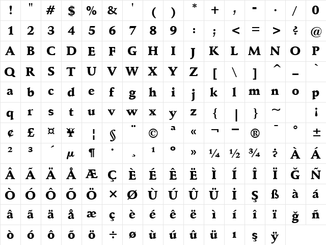 00638 Regular  glyph index