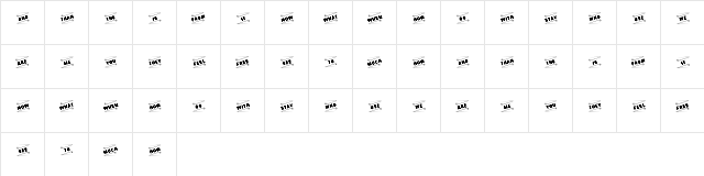 Hipotesis Catchword Regular  glyph index