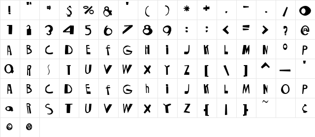 Taylors Regular  glyph index