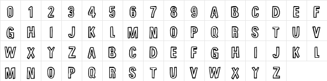 us Regular  glyph index