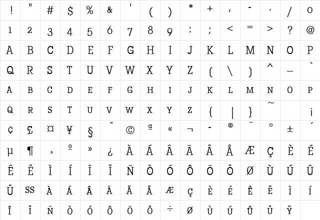 LubalinGraphCdSCITCTT Book  glyph index