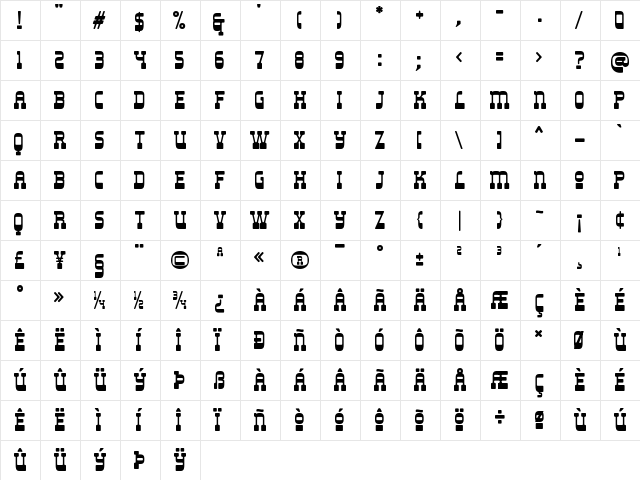 Liong Personal Use Regular  glyph index
