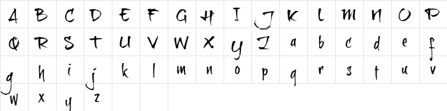 brushtipTexe TRIAL Regular  glyph index