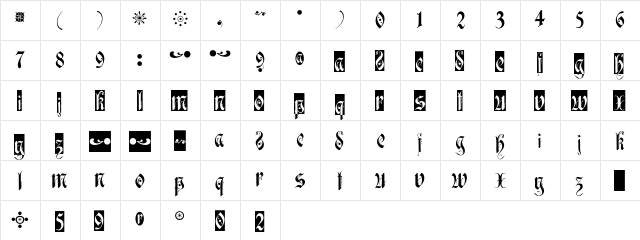 Albany Telegram  glyph index