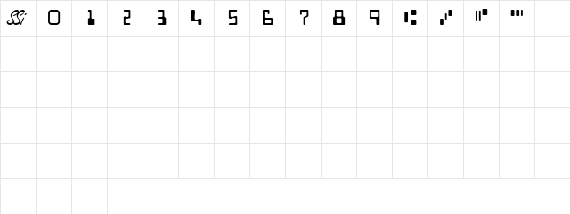 MICRSSK Regular  glyph index