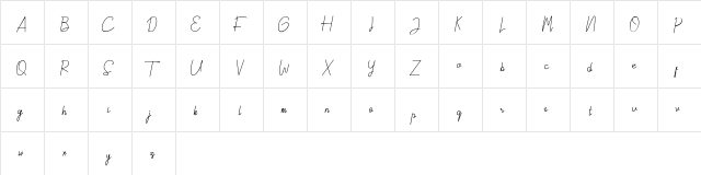 Tambora Regular  glyph index