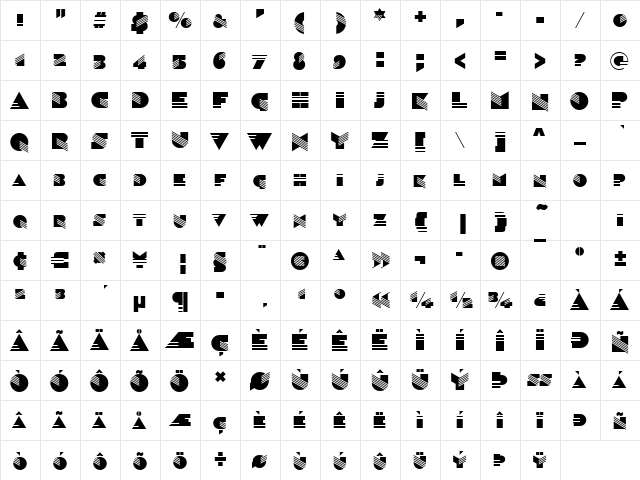 SinaloaSCD Regular  glyph index