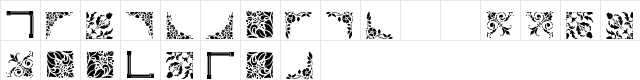 Vintage Decorative Corners 17 Regular  glyph index