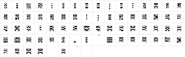 Exclusive Regular  glyph index