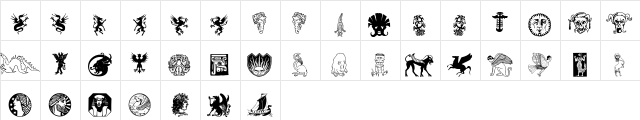 Fabeldyr Regular  glyph index