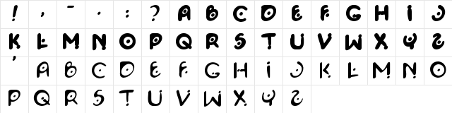 Space Pontiff Regular  glyph index