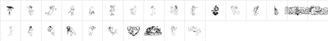 Cherub Regular  glyph index