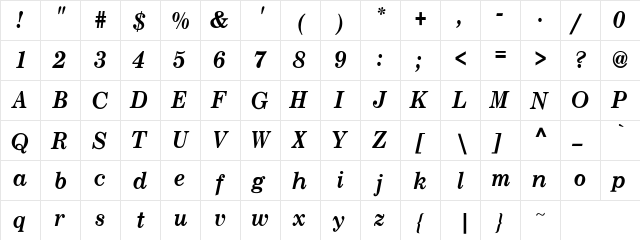 Roosevelt  6 Regular  glyph index