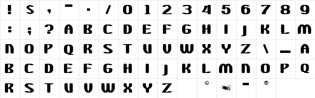 WaChaKa Regular  glyph index