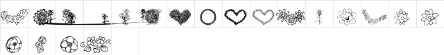 KR Just The Flowers Regular  glyph index