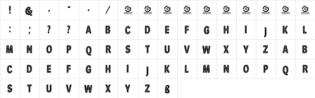 She Rocks Personal Use Regular  glyph index