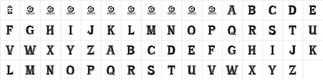 Bandito Personal Use Regular  glyph index