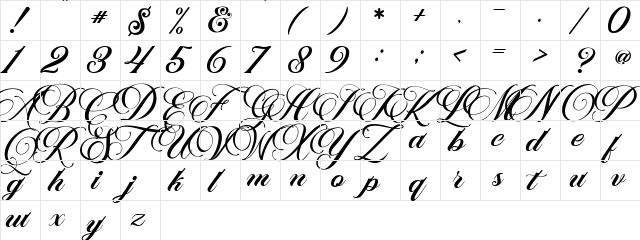 Marchell Regular  glyph index
