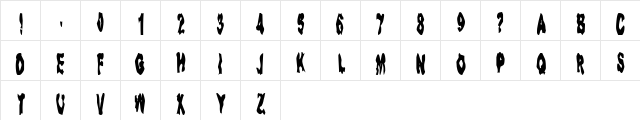 Dawn Of The Dead Regular  glyph index