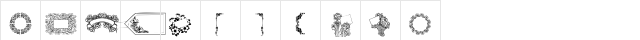101! Floral Frames 1 Regular  glyph index