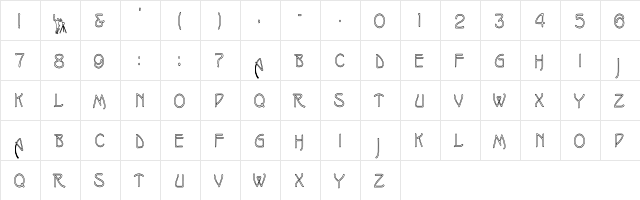 Oakmore Hollow Regular  glyph index