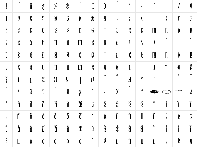 Underground Rose Expanded Expanded  glyph index