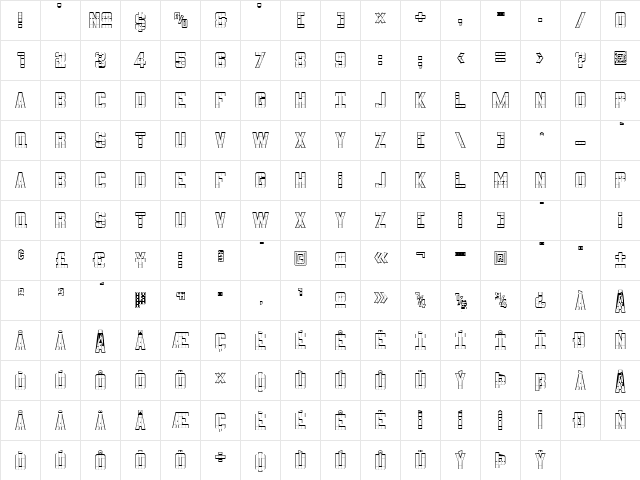 3x5 Outline  glyph index