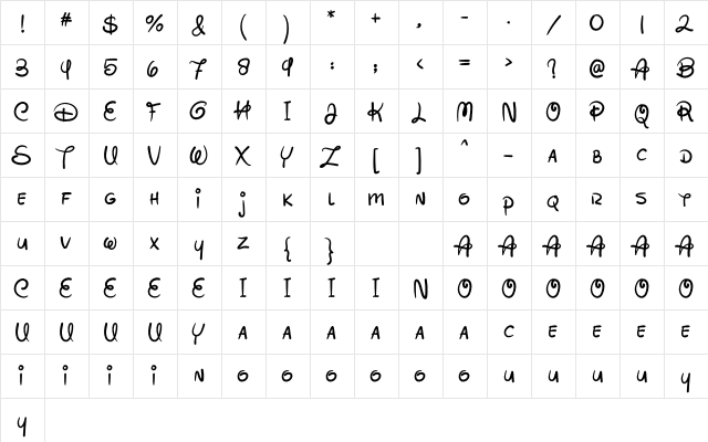 Winter Is Coming Regular  glyph index