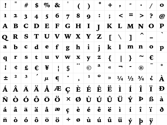 IowanOldSt Blk OSF BT Black  glyph index