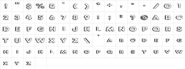 Hang 'Em 1 Regular  glyph index