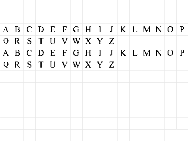 Vic Twenty Regular  glyph index