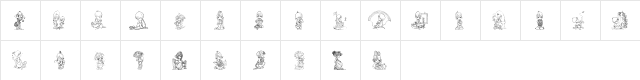 Precious Moments Love 1 Regular  glyph index