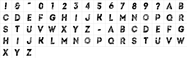 Artistico Regular  glyph index