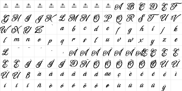 Fantastic Reason Personal Use Regular  glyph index