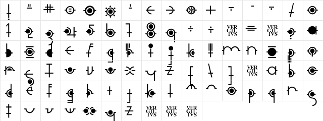 Final Frontier Regular  glyph index