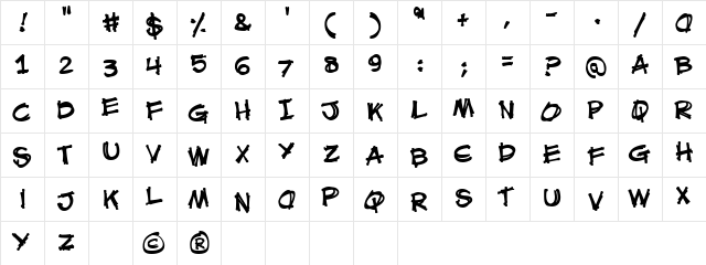 Mouth Breather BB Regular  glyph index