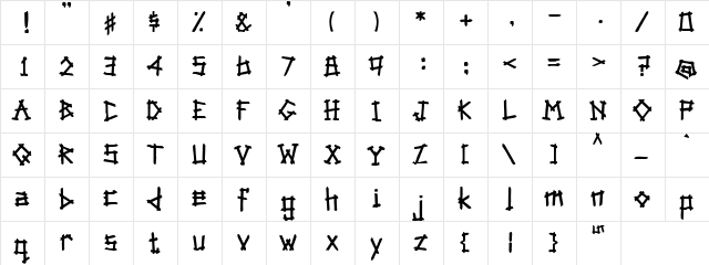 PC Clubhouse Regular  glyph index