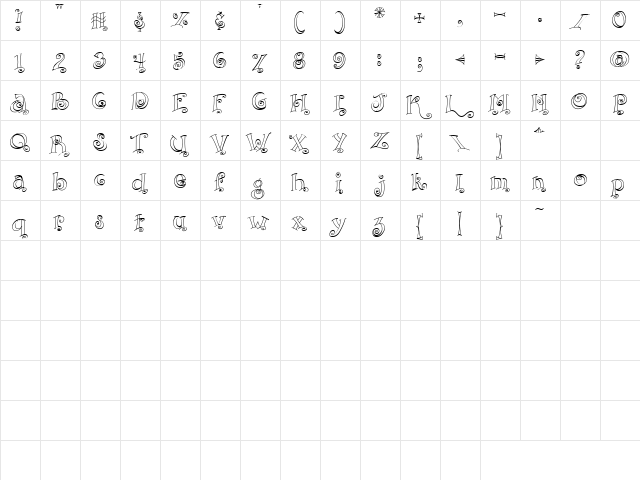 CK Celebration Regular  glyph index