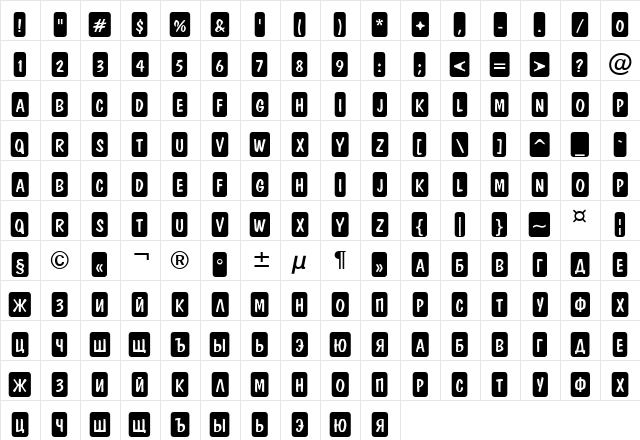 a_DomInoTtlCmRndCrn Regular  glyph index