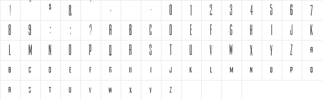 Rothman Plain  glyph index