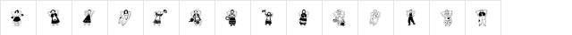 Angels around the world Regular  glyph index