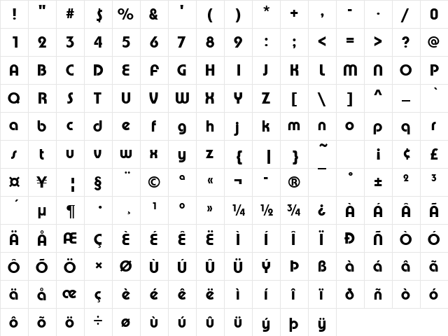 URWPuiseuxDMed Regular  glyph index