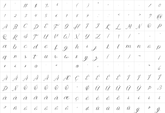 Anttalla Regular  glyph index