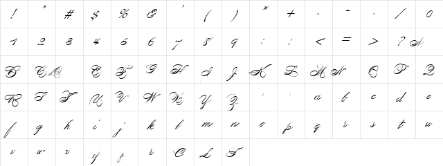 Gazardiel Regular  glyph index